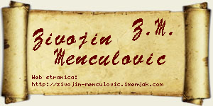 Živojin Menčulović vizit kartica